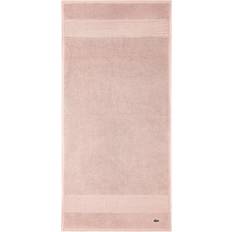 Lacoste Rose Le Croco Logo-embroidered Hand Bath Towel Pink, White