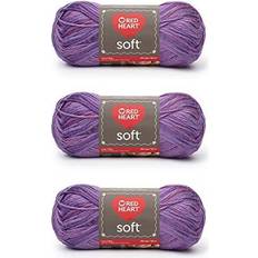 Red Heart Soft Yarn, 3 Pack, Plumy 3 Count