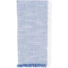 White Cloth Napkins Saro 1919.N20S 20 Two-Tone Fringe Cloth Napkin White (50.8x50.8cm)