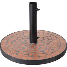 Vert Bases de parasol ProGarden Socle de Parasol Design Terra Mosaic Noir Et Orange Support De Parasol