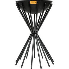 Ivyline Tall Metal Dakota Fire Pit H65 W38 Metal Black