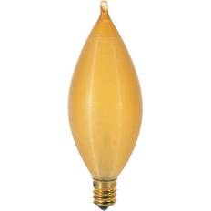 Incandescent Lamps Satco S2706 120V Candelabra Base 25-Watt C11 Light Bulb, Amber Spun