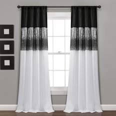 Lush Decor Night Sky Window Curtain Panel Single Black/White 42X84 106.68x213.36cm