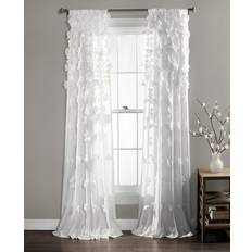 Lush Decor Riley Curtain Sheer Ruffled Textured