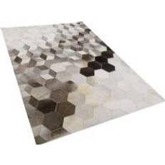 Leather Carpets Beliani Cowhide Leather Patchwork Grey, Multicolour cm