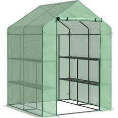 Greenhouses OutSunny Polytunnel Greenhouse 143x138cm Stainless steel Plastic