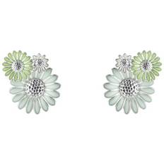 Georg Jensen Daisy Ear Studs - Silver/Green/White