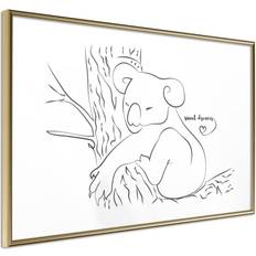 Artgeist Plakat Sleepy Koala 30 x 20 cm Guldramme Billede