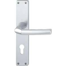 Hoppe Ferramenta per Porte, Finestre e Mobili Hoppe Langschildgarnitur Birm.1117/202SP Alu.F1 SK/OL 78 mm DIN L/R