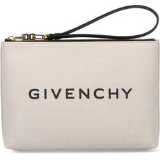 Canvas print Givenchy Womens Beige/black Logo-print Large Cotton-canvas Pouch