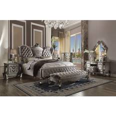 Silver Bedside Tables Acme Furniture Versailles Collection 26843 Bedside Table