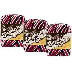 Lily Sugar'n Cream Yarn Ombres-Red White Blue