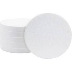 Juvale 6 Pack Round Foam Circles for Crafts, White Discs for DIY Projects, Art 8 x 8 x 1 In