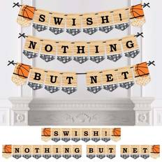 Orange Party Decorations Nothin' but Net Basketball Bunting Banner Party Decor Swish Nothin' but Net Orange