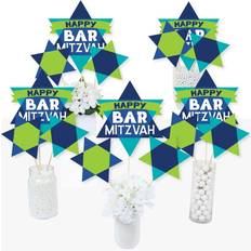 Blue Table Decorations Blue Bar Mitzvah Boy Party Centerpiece Sticks Table Toppers Set of 15 Blue