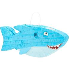 Party Supplies Blue Shark Pinata for Under the Sea Birthday Party Decorations Small, 16.6 x 6.5 In Blue