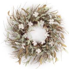 Cotton Decorations Melrose Cotton/Leaf Wreath 28"D Decoration