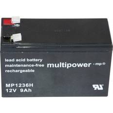 12v 9ah Multipower PB-12-9-6,35 Blybatteri 12 V 9 Ah.