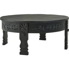 FineBuy Mango Wood Black Coffee Table 80cm