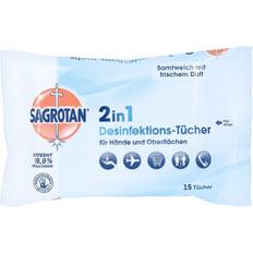 Händedesinfektion SAGROTAN Sagrotan 2in1 Desinfektions-tücher 15 St
