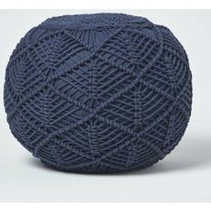 Homescapes Macrame Crochet Knitted Pouffe