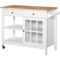 Wood Trolley Tables Homcom Kitchen Island Trolley Table 18.9x45.9"