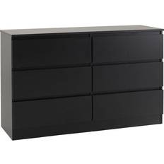 Wood Chest of Drawers SECONIQUE Malvern 6 Chest of Drawer 121.5x77cm