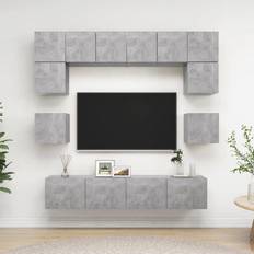 Grey tv stand vidaXL Cabinet Set Stand TV Bench