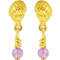 Hultquist Aaliyah Mini Earrings - Gold/Purple