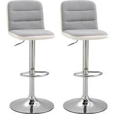 Linen Bar Stools Homcom Height Adjustable Bar Stool 113cm 2pcs