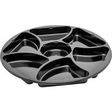 Engangstallerkner på tilbud Plastbakke 7-rum Ø320x25mm CPET, sort
