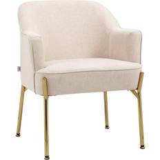 Gold Armchairs Homcom Accent Cream Armchair 79.5cm