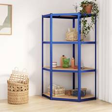 VidaXL Blue Book Shelves vidaXL Blue Steel Corner 75 x 75 x 160 cm Book Shelf