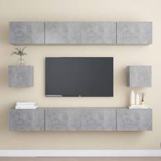 VidaXL Bancos vidaXL Juego Muebles De Salón 6 Piezas Gris Mueble de TV