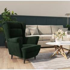 vidaXL Dark Green Velvet Armchair