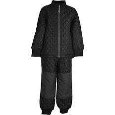 Black Winter Sets Children's Clothing Mikk-Line Basic Thermo Set - Black (4203-190)