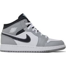 Jordan 1 smoke grey NIKE Air Jordan 1 Mid GS - Light Smoke Grey/White/Anthracite