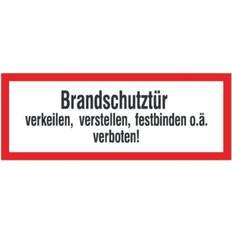 Rot Hinweisschilder Brandschutzaufkleber "Brandschutztür verkeilen, verstellen, festbinden,o.ä. verboten!"