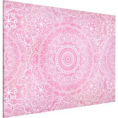 Rose Tableaux en verre Tableau Magnétique Motif Mandala Rose Clair