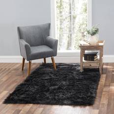 Faux sheepskin black rug Walk on Me Faux Sheepskin Black 60x"