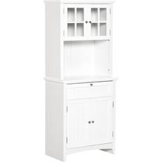 Furniture Homcom Kitchen Cupboard White Storage Cabinet 68.6x164cm