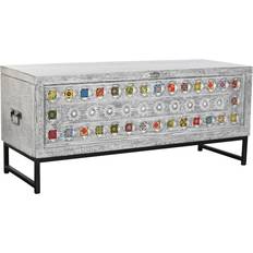 Dkd Home Decor Keramisk Grå Hvid Mangotræ 116 x 40 x 50 cm Kiste