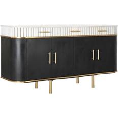 Dkd Home Decor Black Golden Metal Mango Sideboard