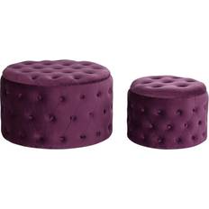 Röda Fotpallar Dkd Home Decor Violett Bordeaux Fotpall