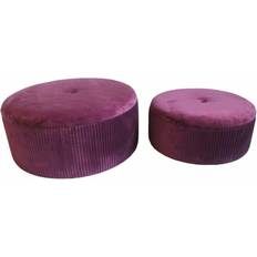 Dkd Home Decor Stools Dkd Home Decor Polyester MDF Burgundy Foot Stool