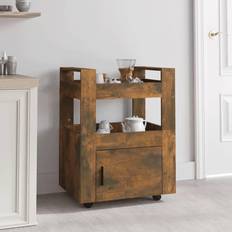 vidaXL køkkenvogn 60x45x80 konstrueret træ røget Rullebord
