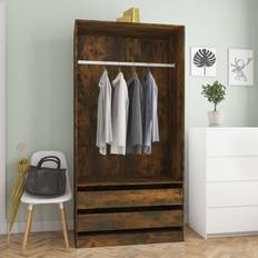 Marron Armoires vidaXL Garde-robe Chêne Fumé 100x50x200 cm Armoire