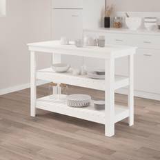 vidaXL arbejdsbord 110,5x50x80 massivt fyrretræ Skrivebord