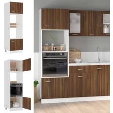 Acciaio inossidabile Mobili vidaXL Microonde Rovere Marrone 60 x 57 x 207 cm Legno Multistrato Armadio