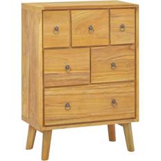 vidaXL 56x30x80 massivt teaktræ Kommode
